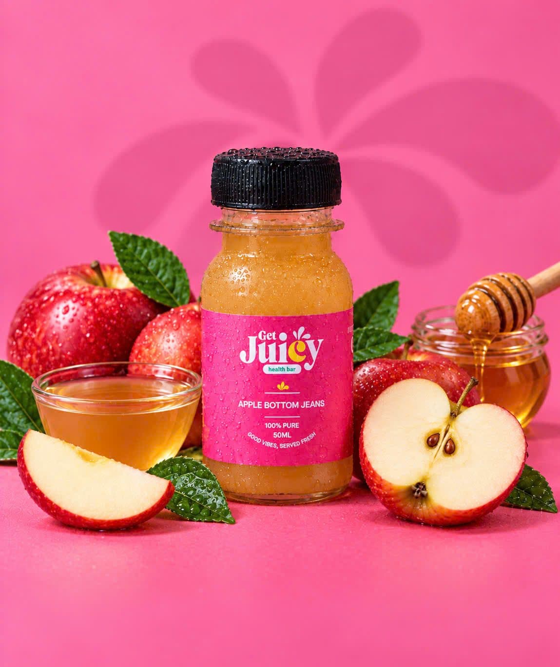 Apple Bottom Jeans shot with apples and honey